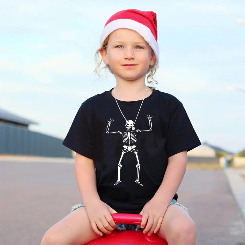Children's Cotton Skull Print T-shirt 2-10Y