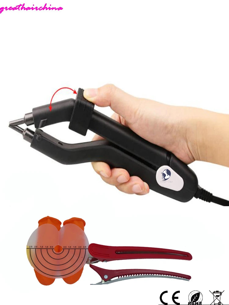 1Pcs Adjustable Temperature 220℃ Professional Hair Extension  Fusion Iron Heat Hair Connectors  Keratin Melting Tool