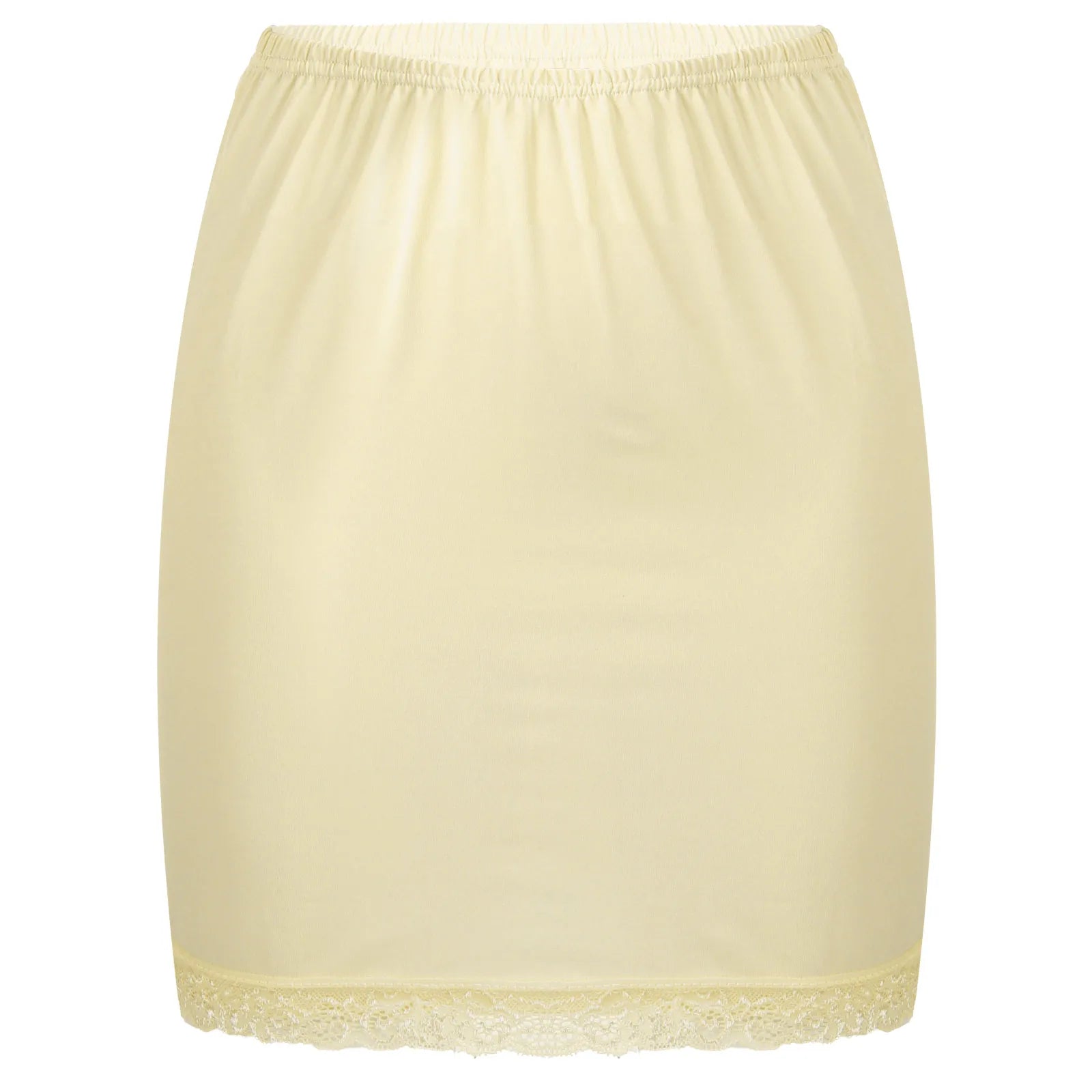 Womens Underskirt Soft Half Slips Dress Summer Ladies Underwear Thin High Waist Elastic Anti-Penetrating Underskirt Lining
