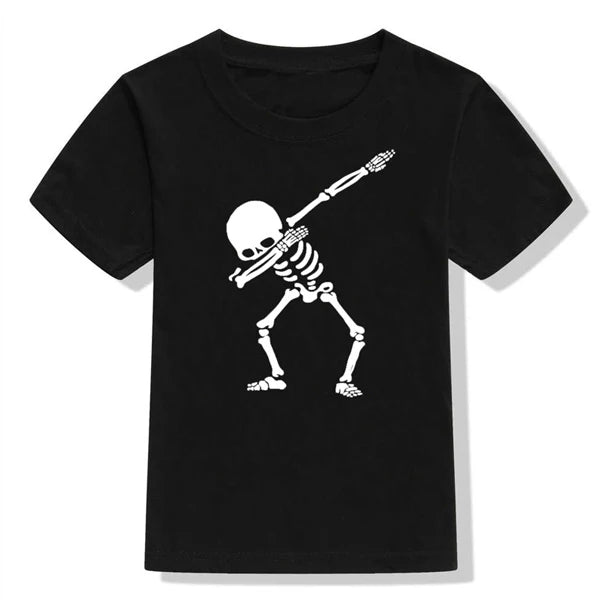 Children's Cotton Skull Print T-shirt 2-10Y