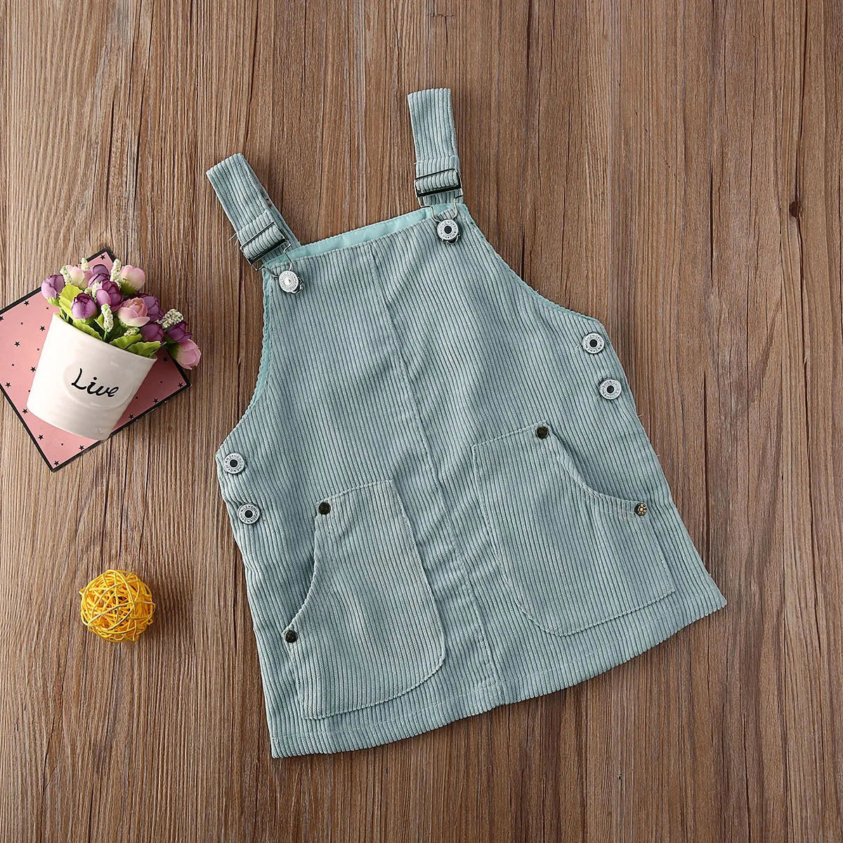 Baby Summer Clothing 0-5T Toddler Kids Baby Girl Mini Retro Dress Strap Corduroy Dress Suspenders Solid Overalls