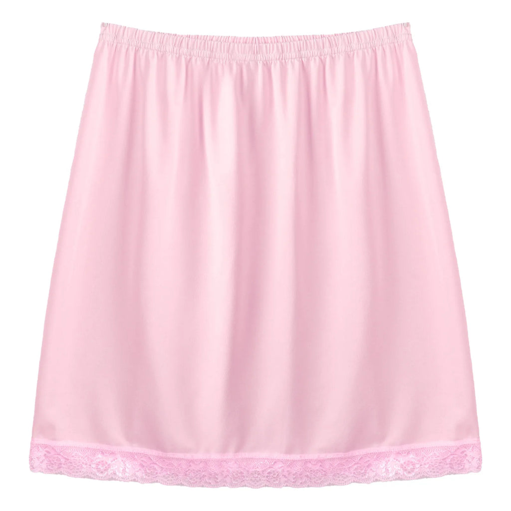 Womens Underskirt Soft Half Slips Dress Summer Ladies Underwear Thin High Waist Elastic Anti-Penetrating Underskirt Lining
