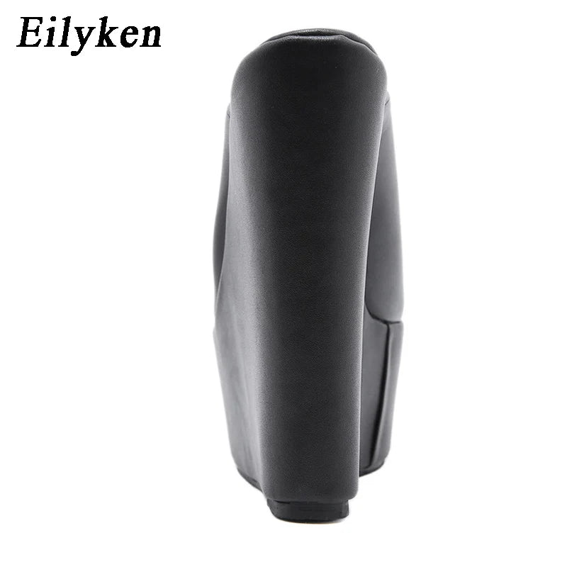 Eilyken 2025 New Fashion Peep Toe Platform Wedge Woman Slippers Summer Shoes Designer Super High Heels Sandals Size 35-42