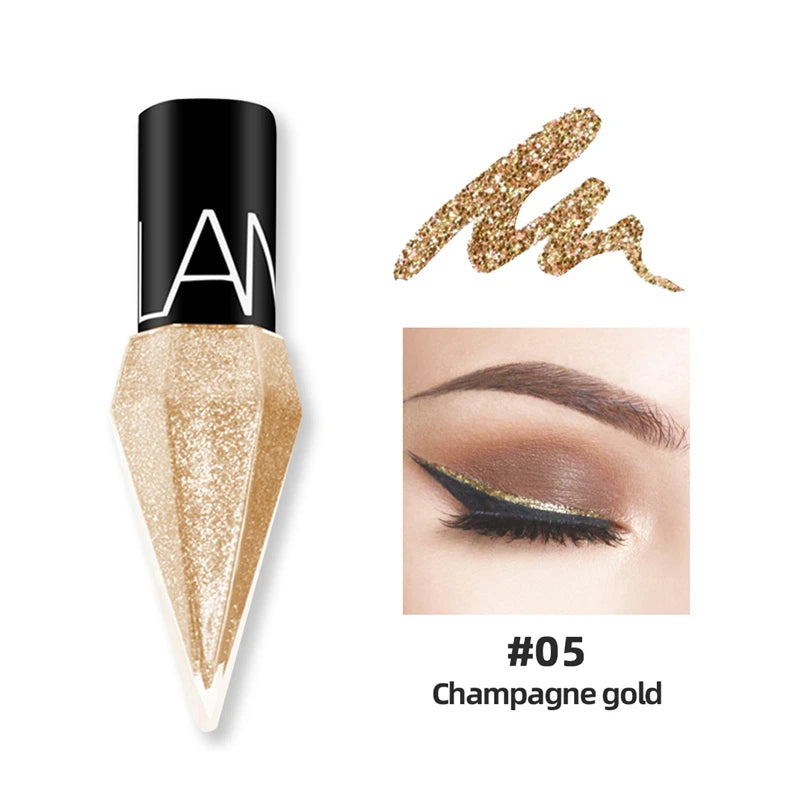 Shiny Liquid Glitter Eyeliner Silver Rose Gold