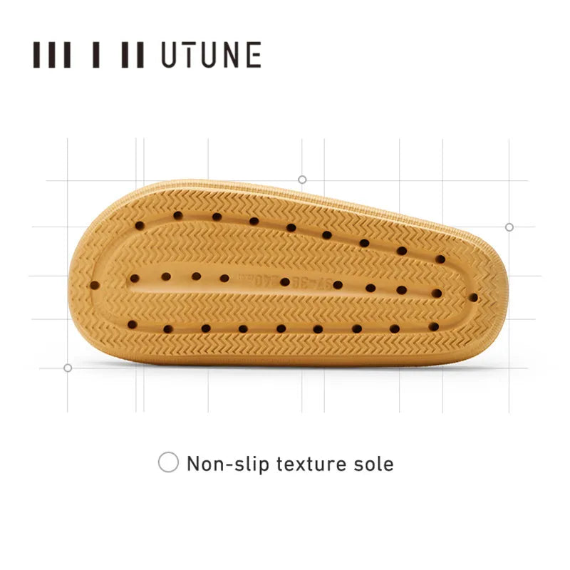 UTUNE 4.5CM Sandal Slides Women Men Couple Thick Sole Soft Indoor Platform House Shoes Men Bathroom Home Summer EVA Non-slip San
