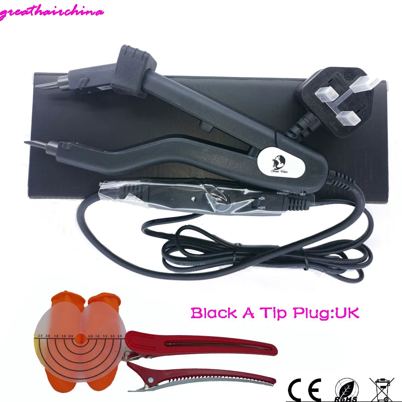 1Pcs Adjustable Temperature 220℃ Professional Hair Extension  Fusion Iron Heat Hair Connectors  Keratin Melting Tool