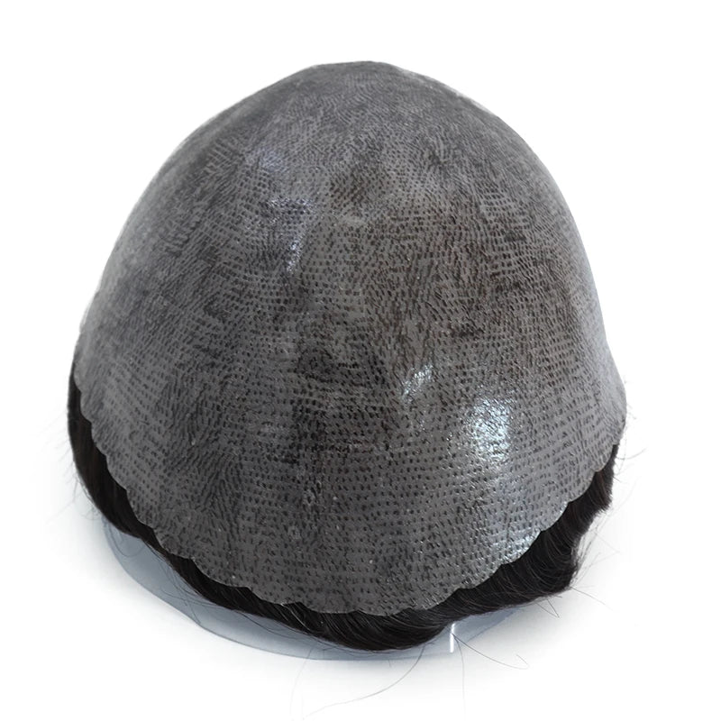 ISKIN Men Toupee Human Hair Full PU 0.12cm Men's Capillary Prosthesis With Knots Indian Remy Hair System Unit Natural Hair Wigs