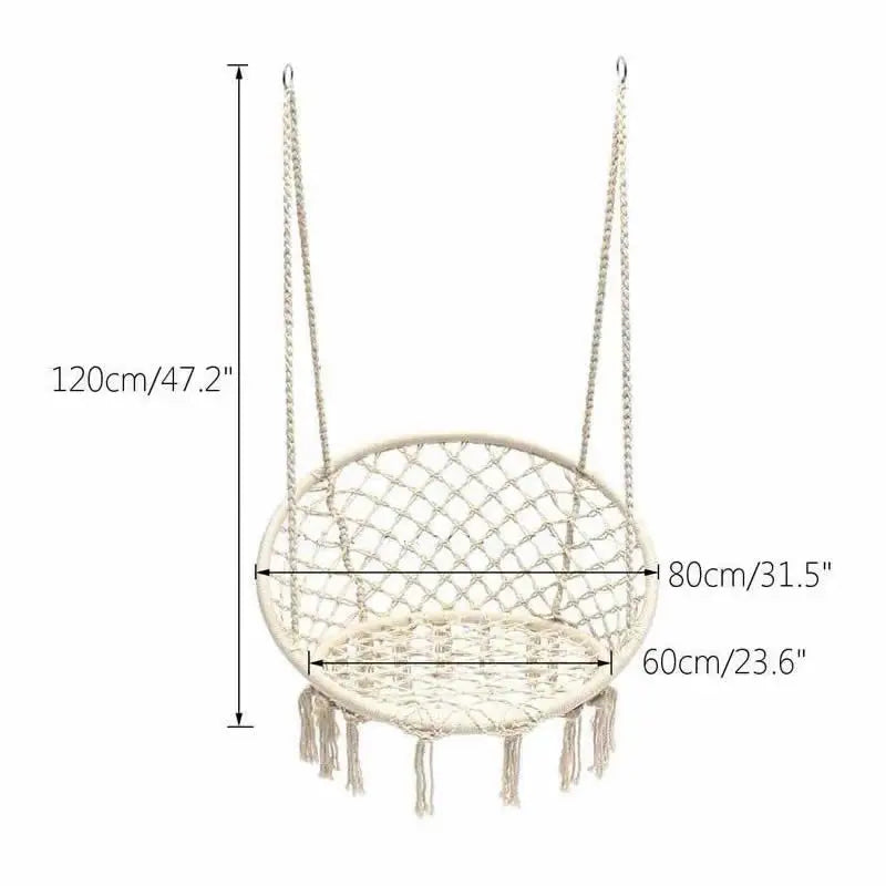 150 KG Nordic Garden Swing 그네 Cotton Rope Hammock Hanging Chair Handmade Knitted Indoor Outdoor كرسي Swing Bed Outdoor Furniture