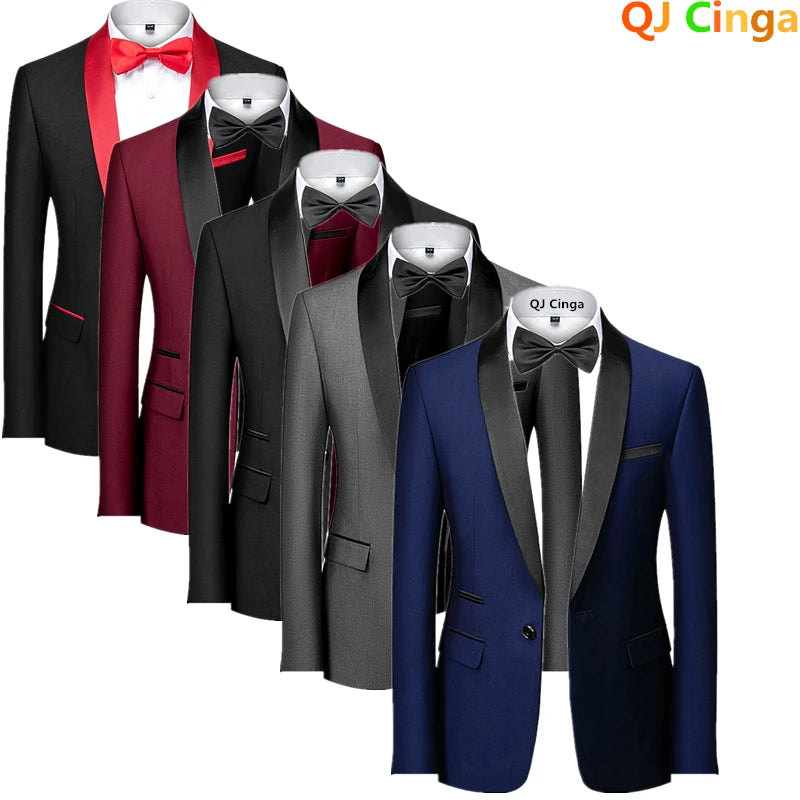 Men Skinny Terno Masculino, Formal Slim Fit Tuxedo Prom Suit / Male Groom Wedding Blazers High Quality Dress Jacket Coat