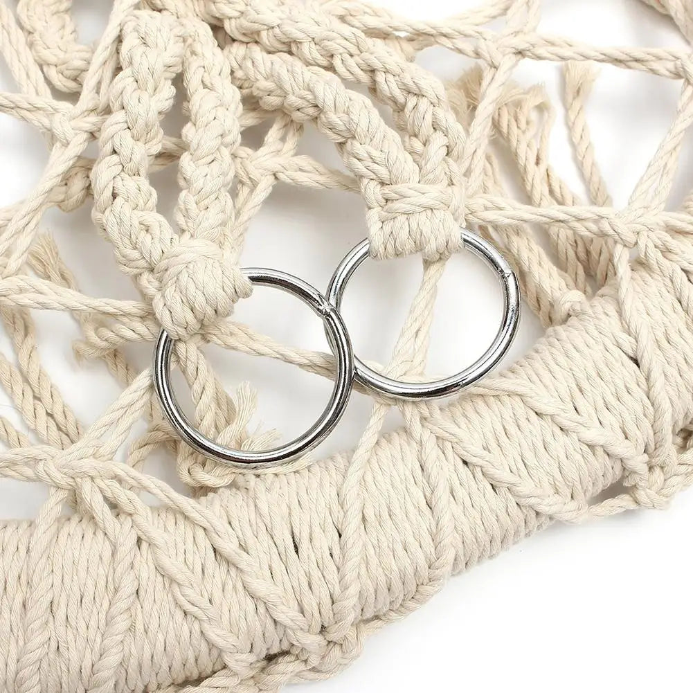 150 KG Nordic Garden Swing 그네 Cotton Rope Hammock Hanging Chair Handmade Knitted Indoor Outdoor كرسي Swing Bed Outdoor Furniture