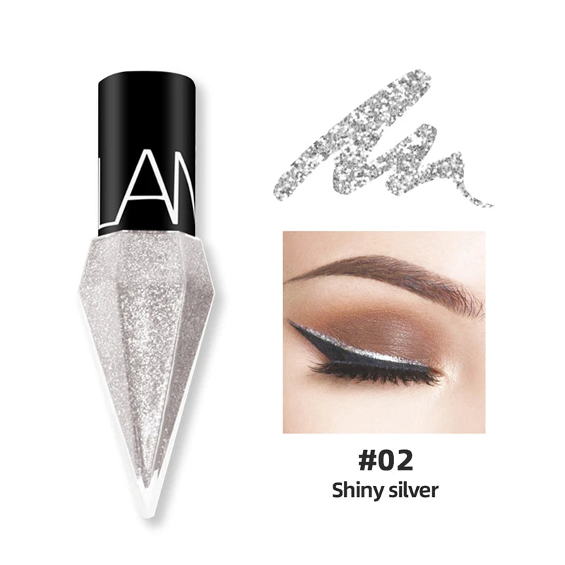 Shiny Liquid Glitter Eyeliner Silver Rose Gold