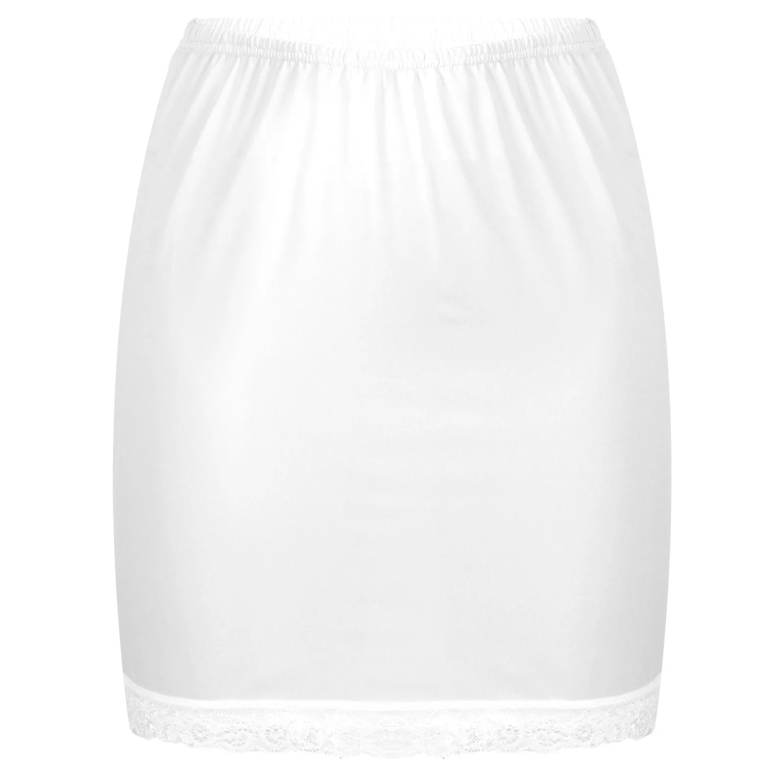 Womens Underskirt Soft Half Slips Dress Summer Ladies Underwear Thin High Waist Elastic Anti-Penetrating Underskirt Lining
