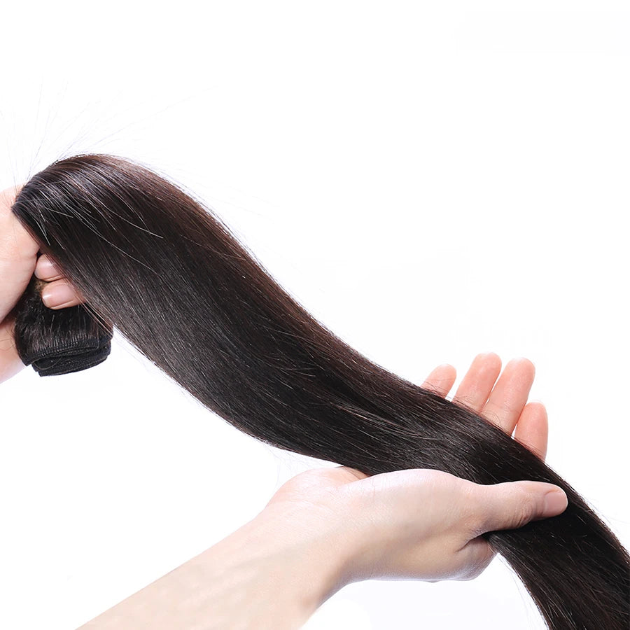 MISSANNA 32 34 36 38 40 Inch Straight Bundle Bone Straight Human Hair Brazilian Soft Weave Bundles Thick Natural Hair Extensions