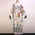 Africa Fashion Blogger Recommend Popular printed Silk Kaftan Maxi dresses Loose Summer Beach Bohemian kaftan long dress for lady