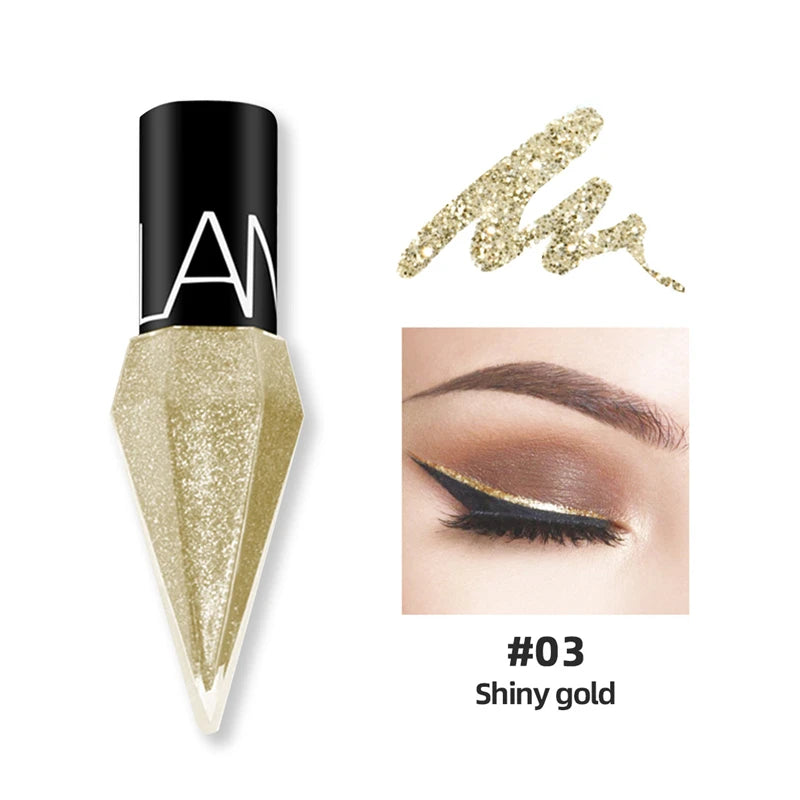 Shiny Liquid Glitter Eyeliner Silver Rose Gold