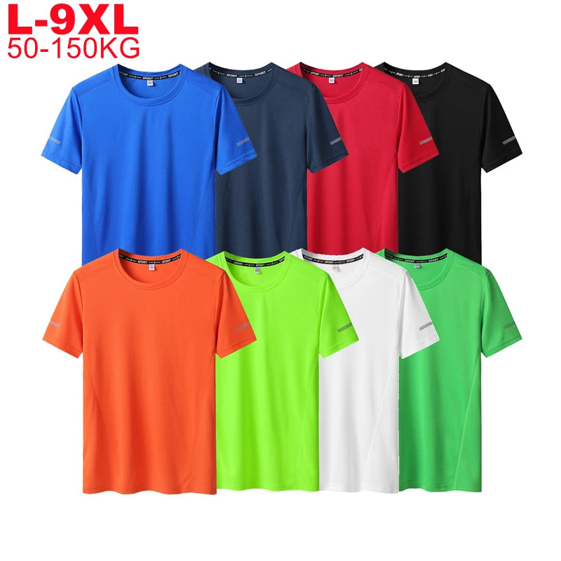 Plus Size Sport Mesh T-shirt 6xl-9xl Quick Dry
