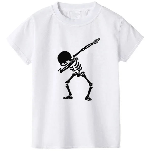 Children's Cotton Skull Print T-shirt 2-10Y