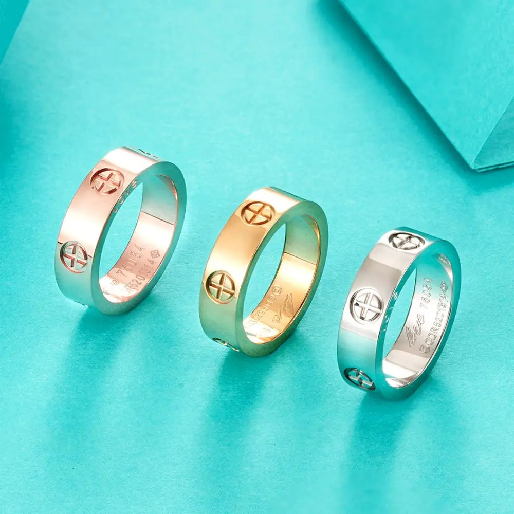 Fashion Cross High Quality Stainless Steel Ring For Women Men Lover Non-tarnish Luxury Wedding Party Daily Jewelry Gifts