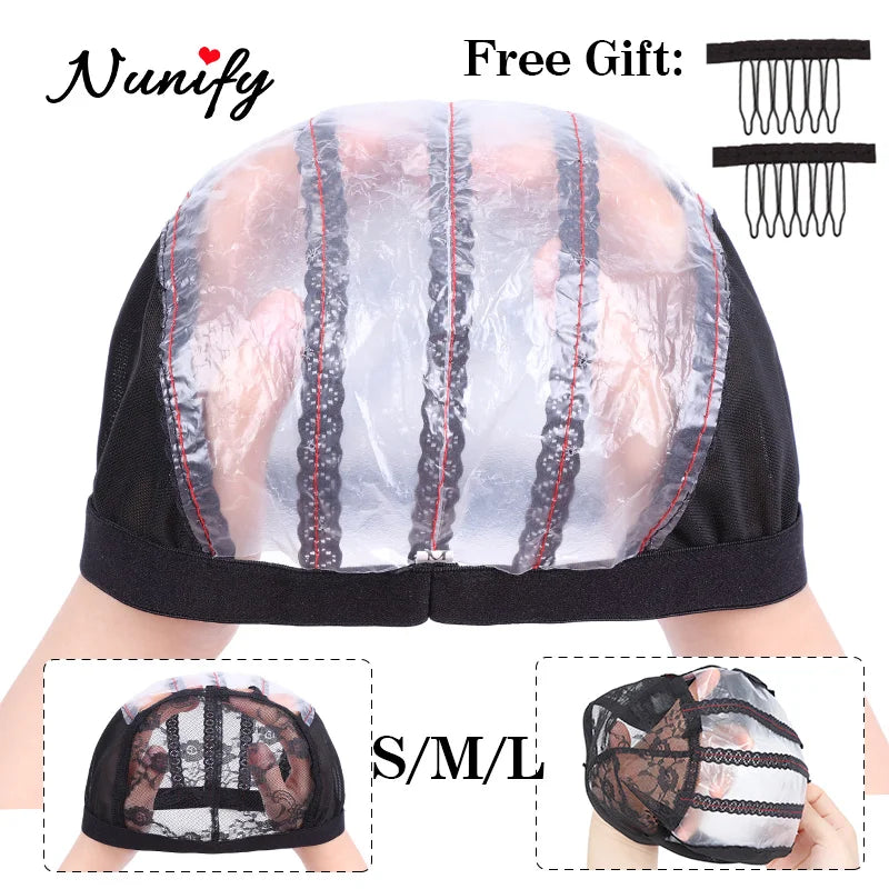 Nunify Lace Adjustable Wig Caps Weave Breathable Durable Hot Black Free Size Black Lace Front Wig Caps For Making Wigs Hairnet