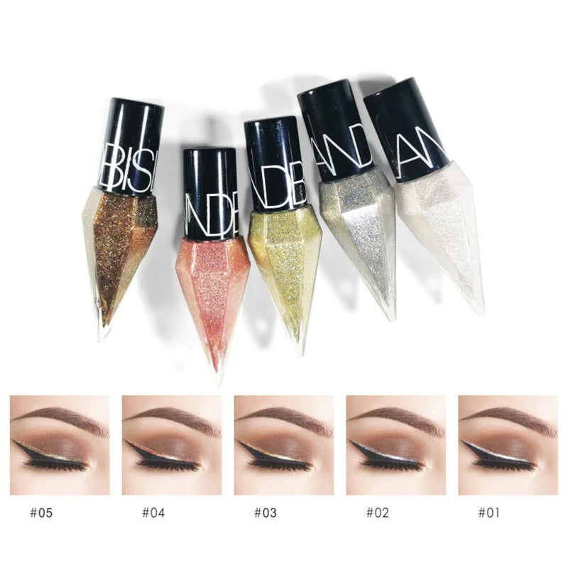 Shiny Liquid Glitter Eyeliner Silver Rose Gold