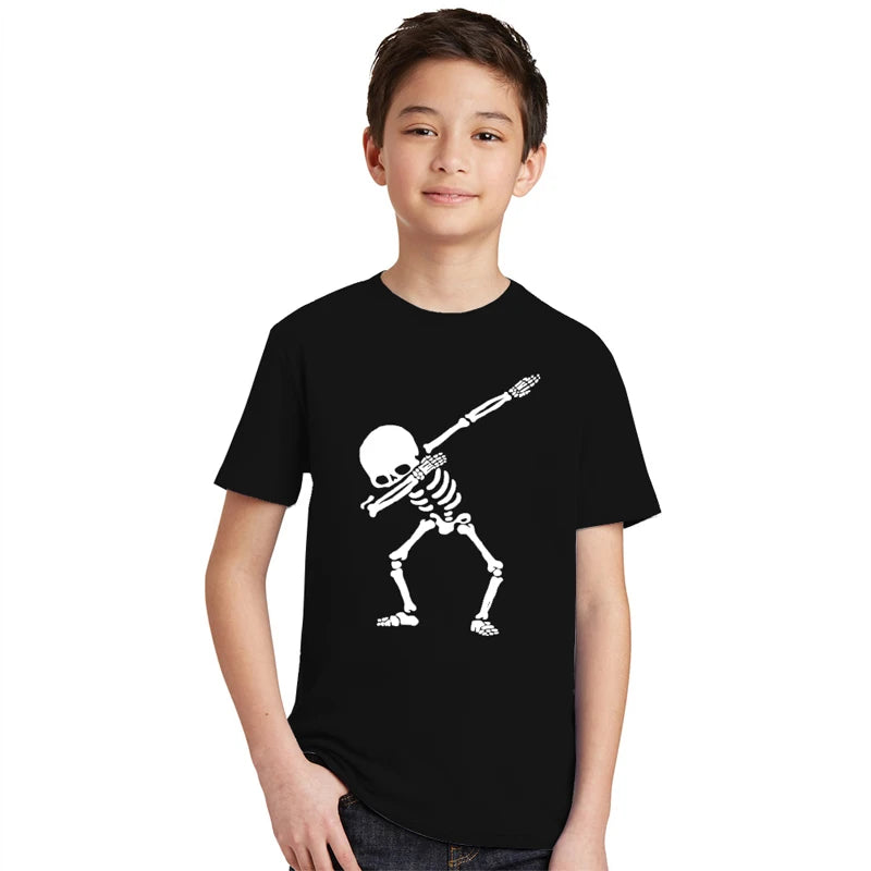 Children's Cotton Skull Print T-shirt 2-10Y