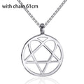 Heartagram Star Heart Him Mens Womens Stainless Steel Pendant Necklace Vintage jewelry