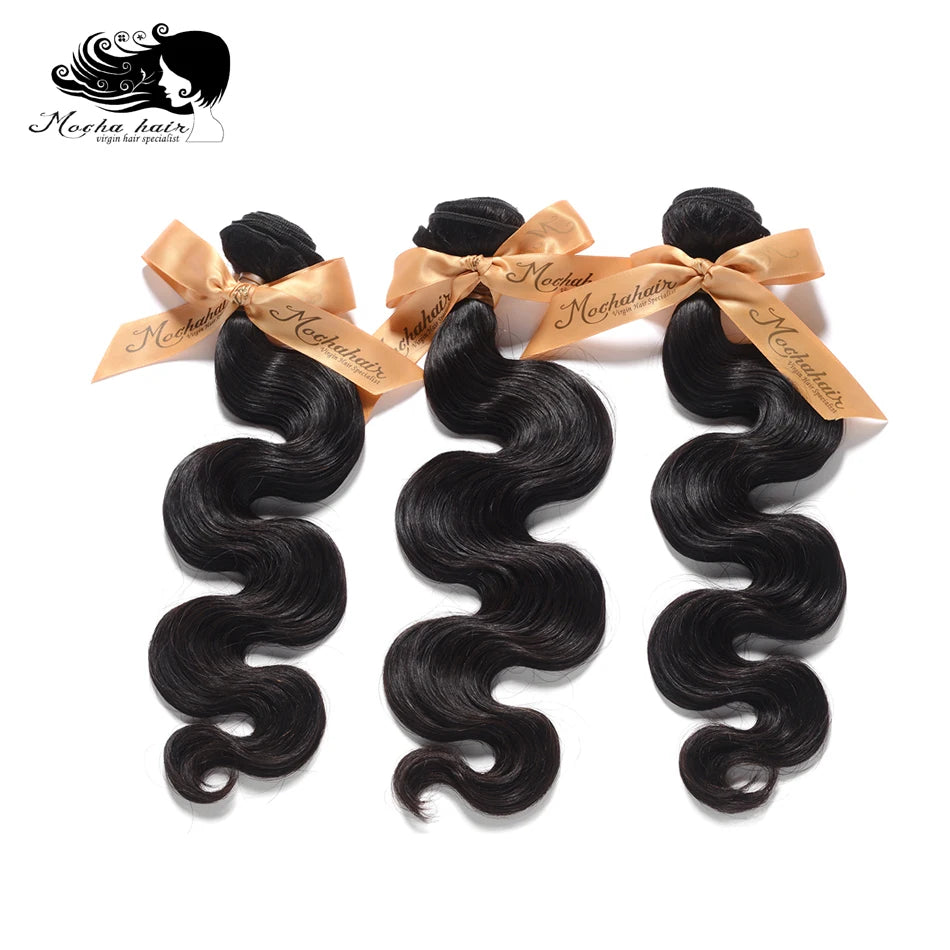 MOCHA Hair10A  Brazilian Virgin Hair Body Wave 3 Bundles16"-26"100% Unprocessed Human Hair Extension Natural Color Free Shipping