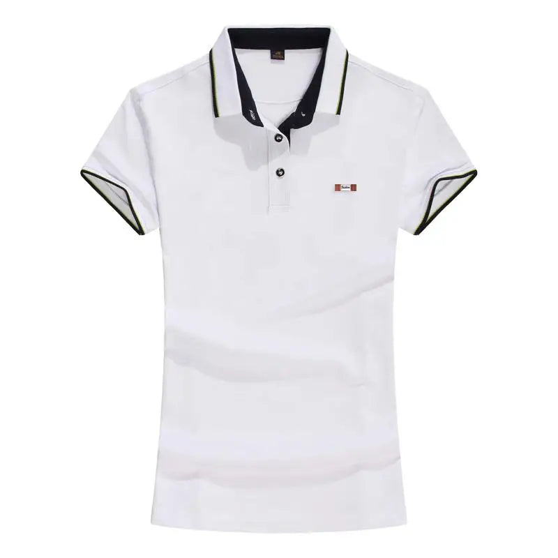 Fashion 2022 Summer Womens Short Sleeve polo Shirt Casual Fit Slim Polos Femmes Solid Color T-Shirt Lady Sports Tops