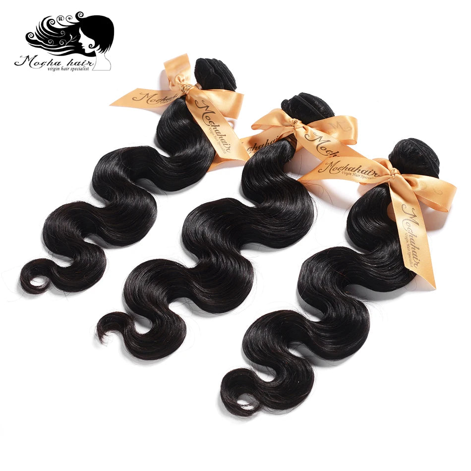 MOCHA Hair10A  Brazilian Virgin Hair Body Wave 3 Bundles16"-26"100% Unprocessed Human Hair Extension Natural Color Free Shipping