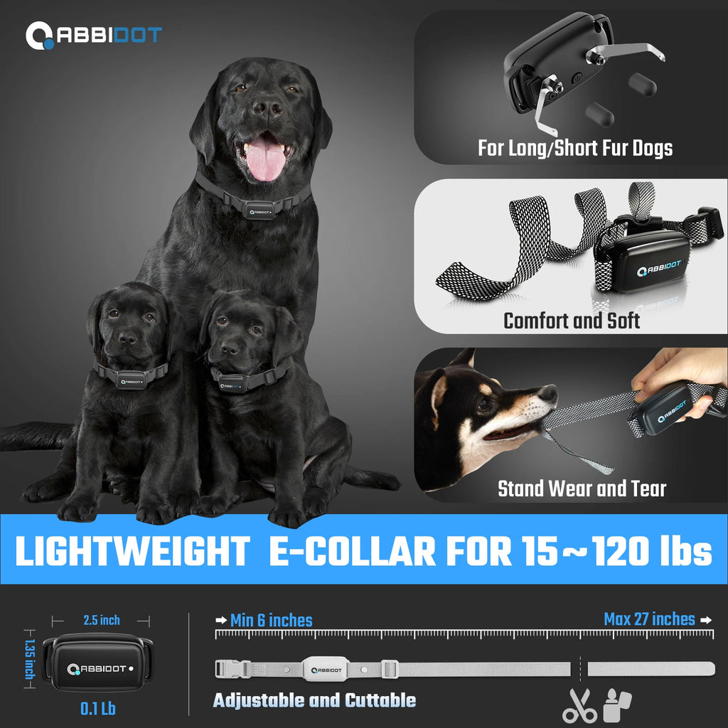 ABBIDOT T30 Dog Training Collar Electric Shock Strap for Large Dogs 3300ft 950m Canine Equipment Supplies No Bark Accessories