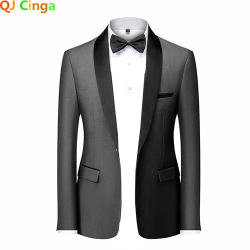 Men Skinny Terno Masculino, Formal Slim Fit Tuxedo Prom Suit / Male Groom Wedding Blazers High Quality Dress Jacket Coat