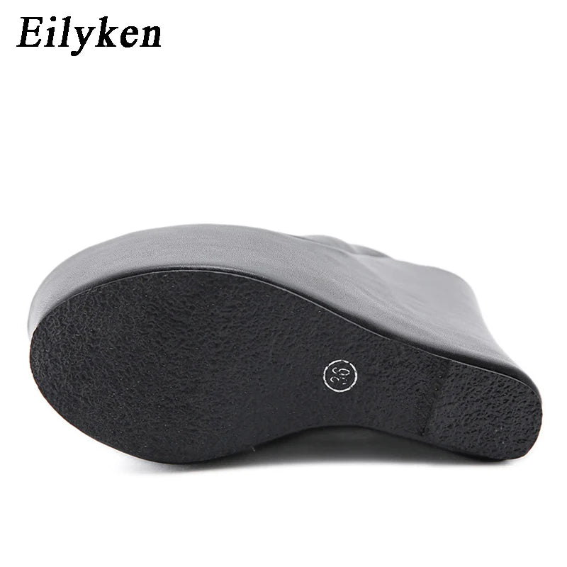 Eilyken 2025 New Fashion Peep Toe Platform Wedge Woman Slippers Summer Shoes Designer Super High Heels Sandals Size 35-42