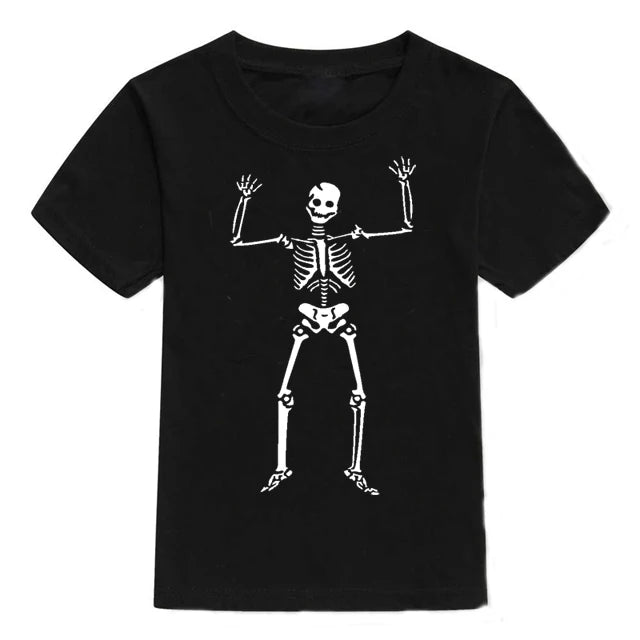 Children's Cotton Skull Print T-shirt 2-10Y