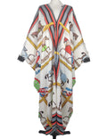 African fashion Designer Twill Silk Animal Printed Swimwear Kaftan Dress Oversized Europe Blogger Streetwear Muslim Lady Abaya