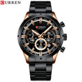 CURREN Luxury Fashion Quartz Watches Classic Silver and black Clock Male Watch Men's Wristwatch with Calendar Chronograph