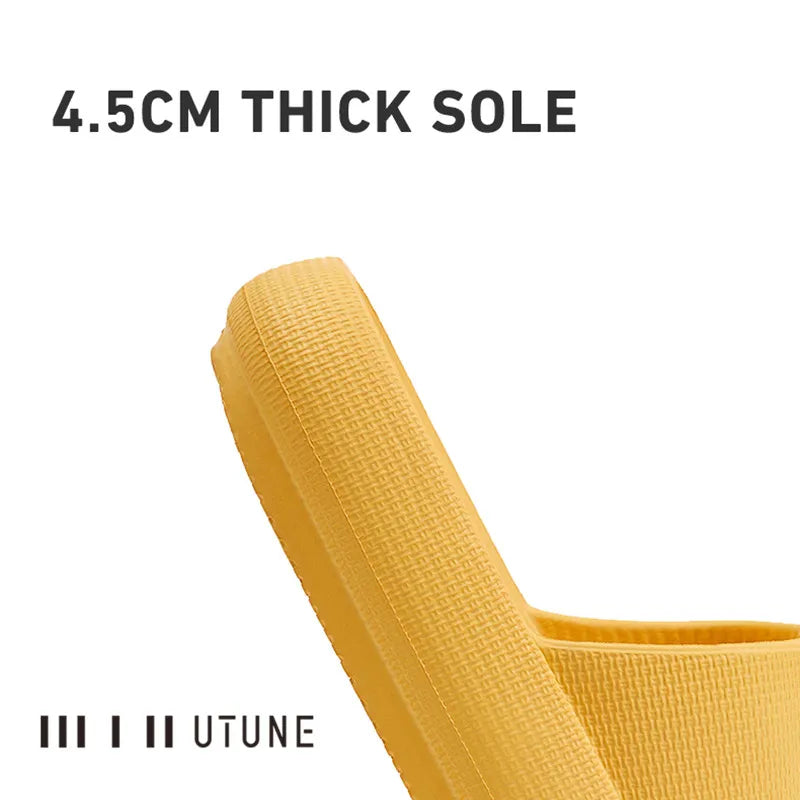 UTUNE 4.5CM Sandal Slides Women Men Couple Thick Sole Soft Indoor Platform House Shoes Men Bathroom Home Summer EVA Non-slip San