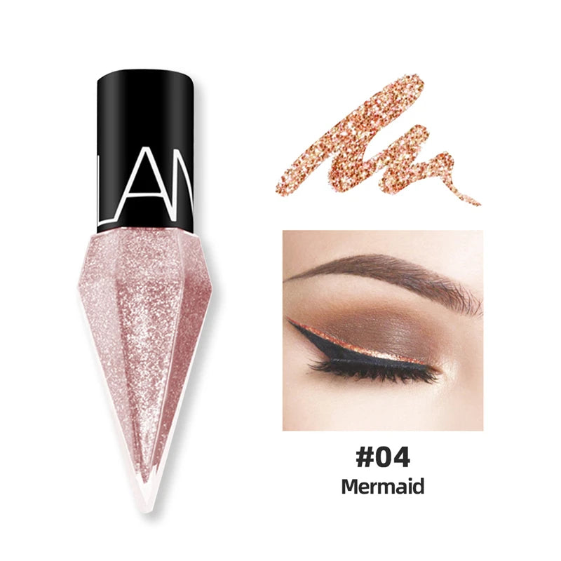 Shiny Liquid Glitter Eyeliner Silver Rose Gold