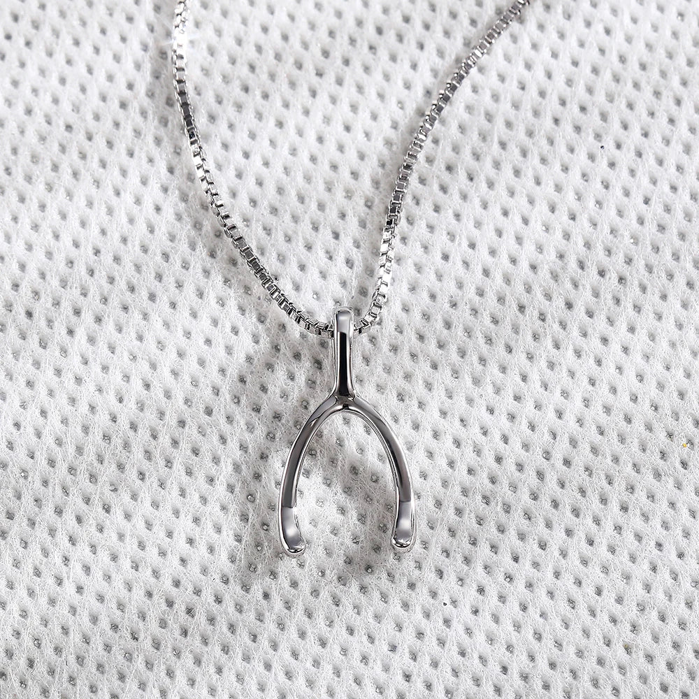 CAOSHI Exquisite Women's Wishbone Pendant Necklace Silver Color Engagement Party Jewelry Sweet Temperament Gifts Hot Selling