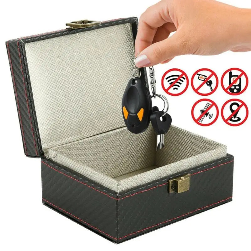 1Pcs Mobile Phone Box Car Keyless Signal Blocker Anti-Theft Faraday Box Key Fob Protector Radiation-proof Safety