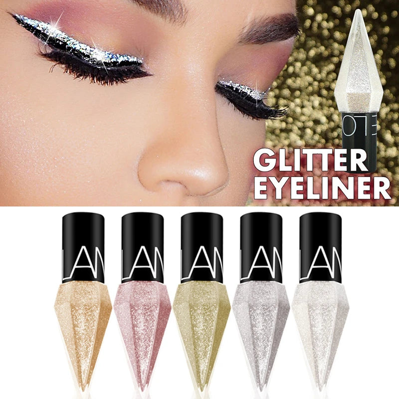 Shiny Liquid Glitter Eyeliner Silver Rose Gold