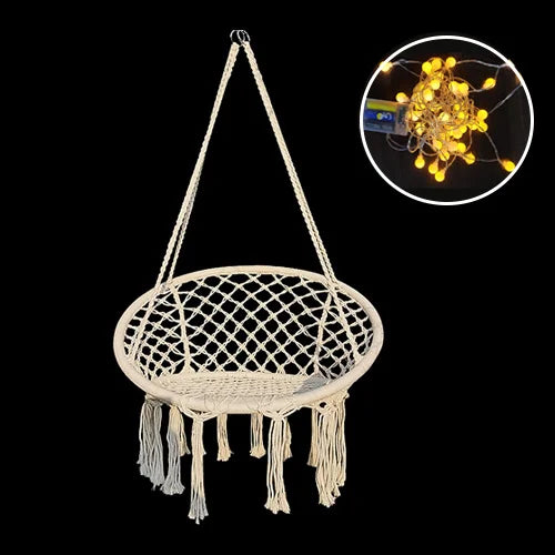 150 KG Nordic Garden Swing 그네 Cotton Rope Hammock Hanging Chair Handmade Knitted Indoor Outdoor كرسي Swing Bed Outdoor Furniture