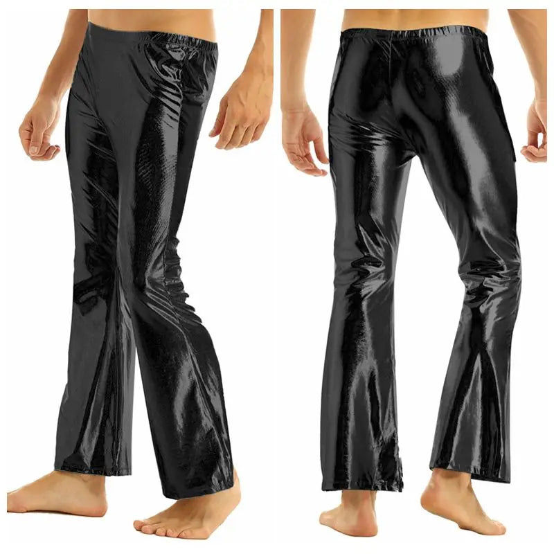 Men's Metallic Disco Pants Bell Bottom Flared