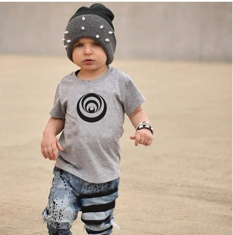 Children's Cotton Skull Print T-shirt 2-10Y