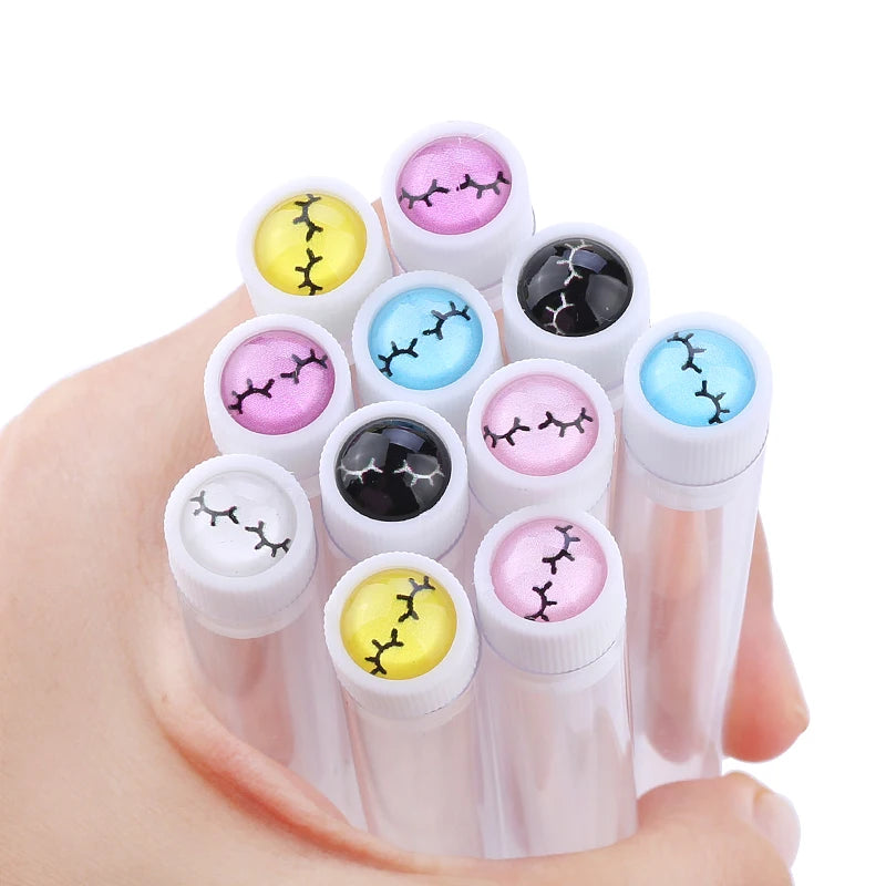 100PCS Disposable Eyelash Brushes Tubes With Lash Mascara Wands Sparkling Lash Spoolies Brush Container Dust-proof Makeup Tool