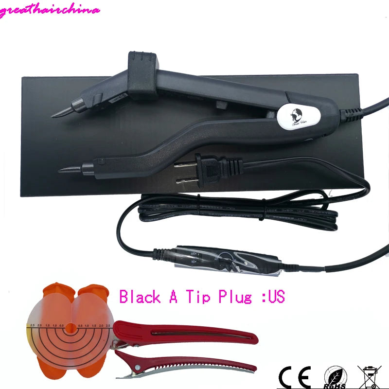 1Pcs Adjustable Temperature 220℃ Professional Hair Extension  Fusion Iron Heat Hair Connectors  Keratin Melting Tool