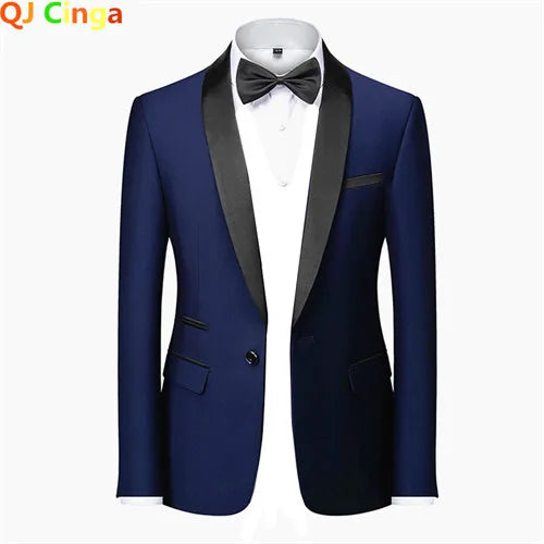 Men Skinny Terno Masculino, Formal Slim Fit Tuxedo Prom Suit / Male Groom Wedding Blazers High Quality Dress Jacket Coat