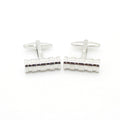 Silvertone Brass Ridgid Cylinder Cuff Links With Jewelry Box