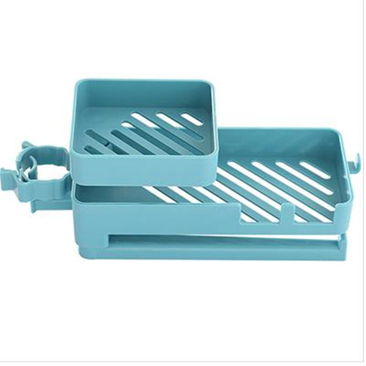 Kitchen Sink Faucet Sponge Holder with Drain Rack