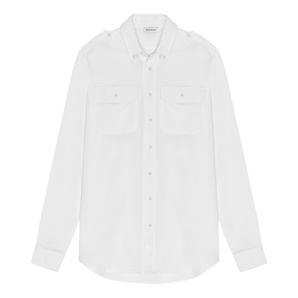 White Military Style Shirt