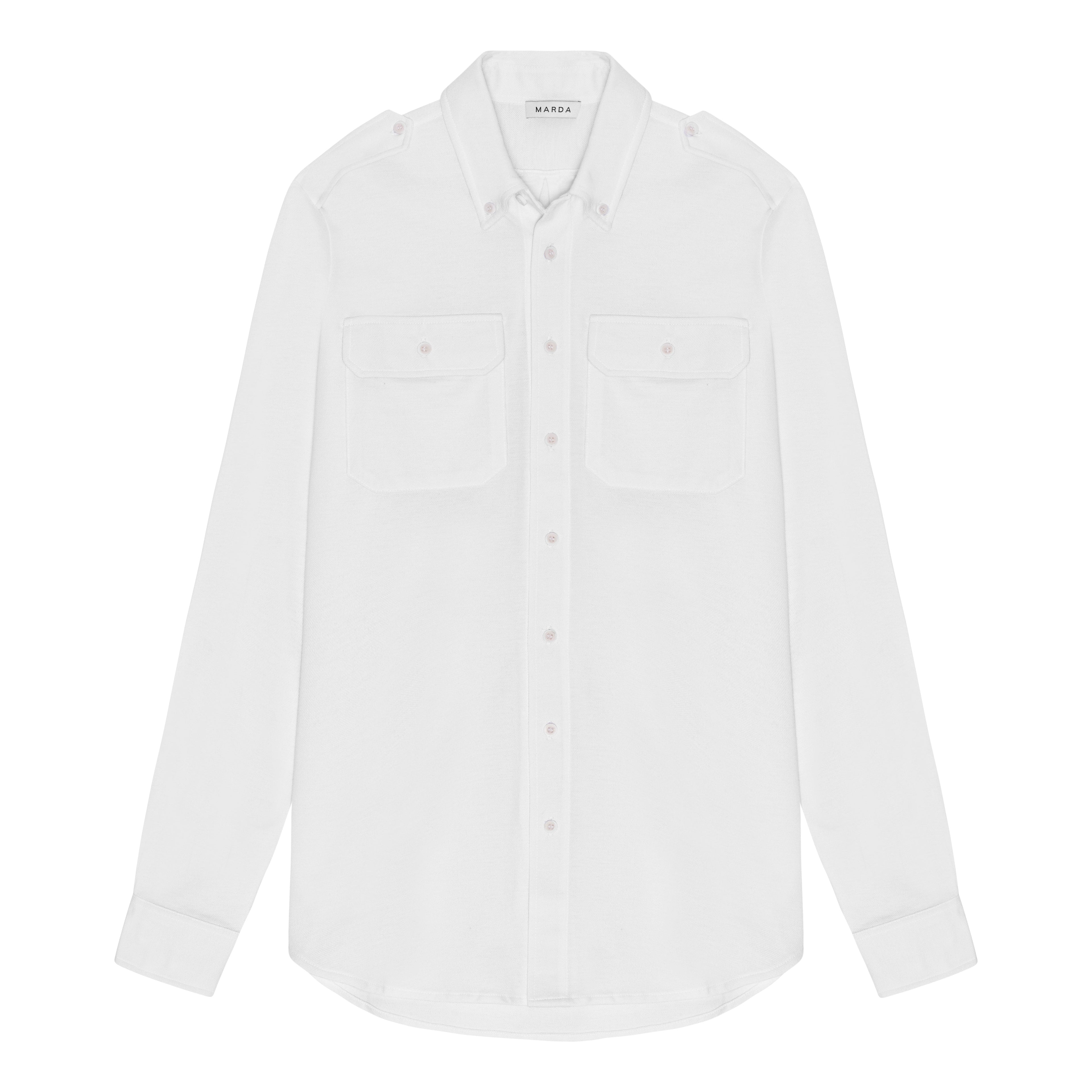 White Military Style Shirt